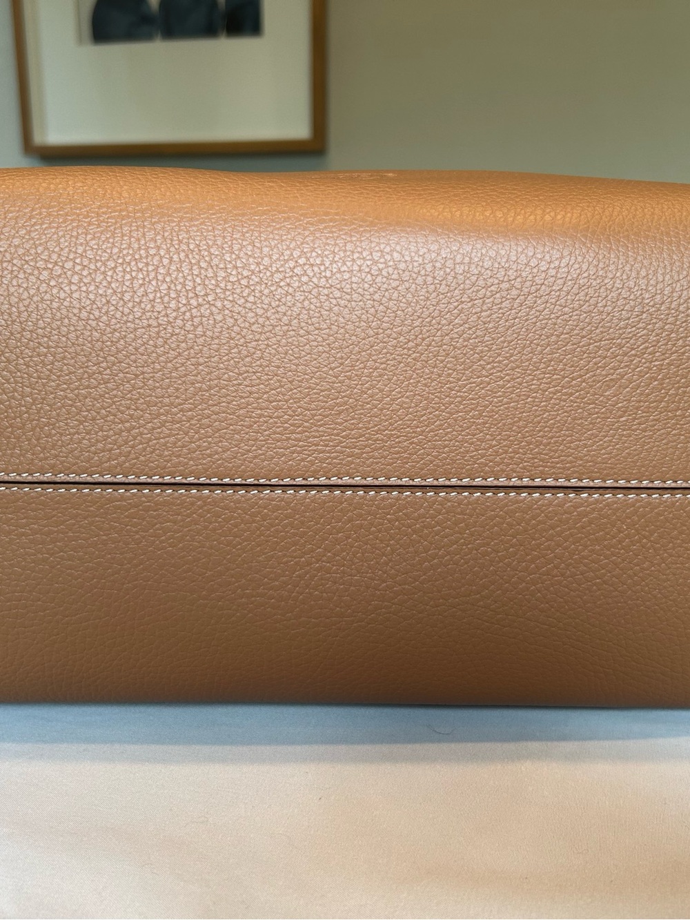 Tod's Tan and Dark Brown Leather Tote with Silver T Charm - Picture 6 of 12